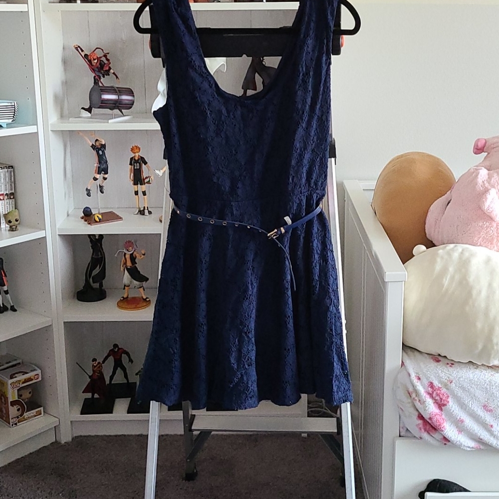 Navy Blue Lace Dress
